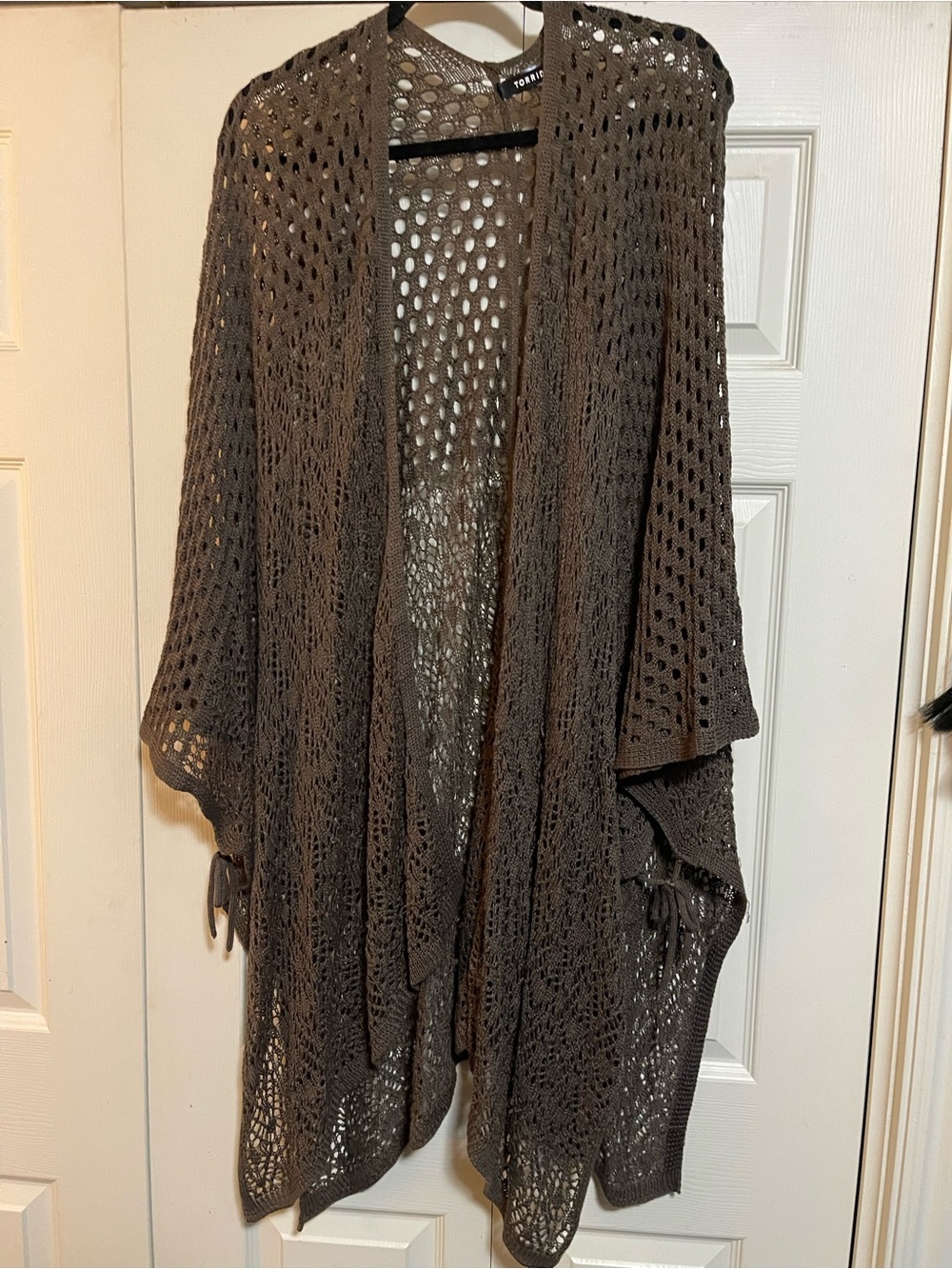 torrid Brown Open Knit Poncho Cardigan